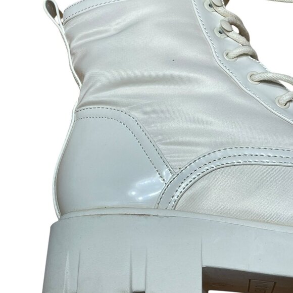Nine West Womens White Chunky Lace-Up Combat Boots Size 9M - Picture 14 of 16